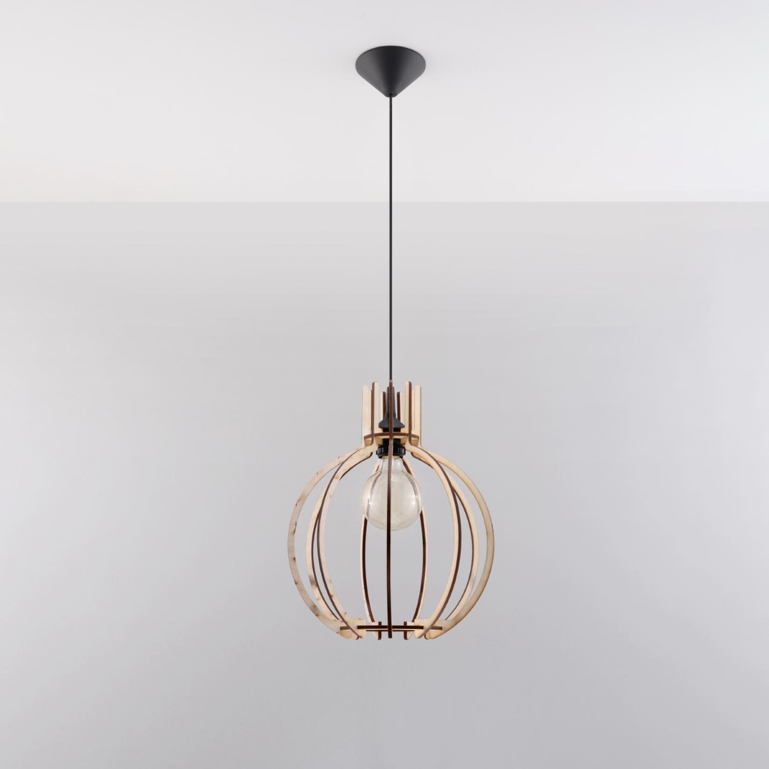 lámpara colgante ARANCIA en madera natural, perfecta para iluminar y dar calidez a tu espacio. Diseño elegante y moderno que realza cualquier ambiente. Ideal para hogares y oficinas.