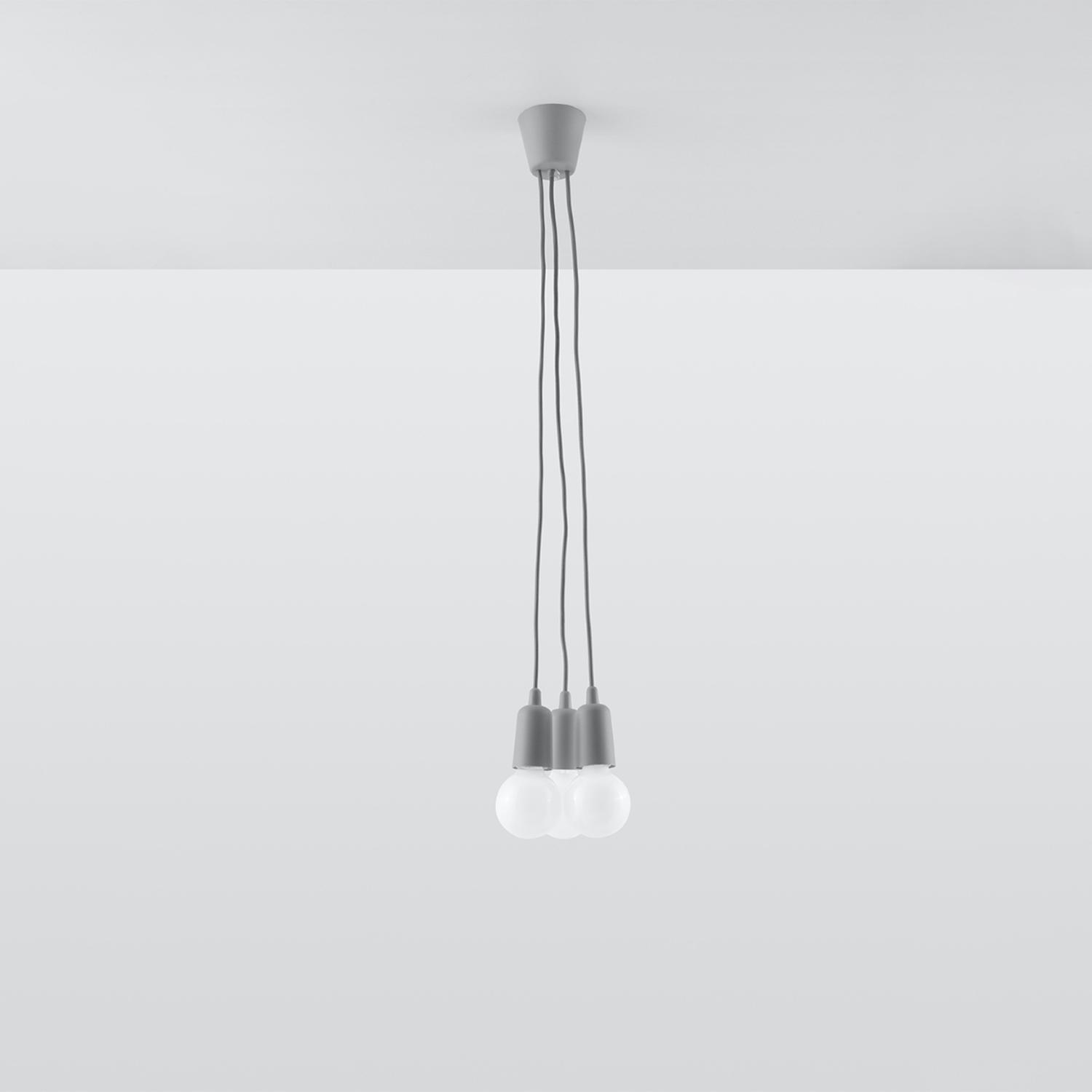 lámpara colgante DIEGO 3 gris: un diseño contemporáneo que aporta elegancia y estilo a tu espacio. Ideal para iluminar con sofisticación cualquier rincón. Perfecta para tu hogar.