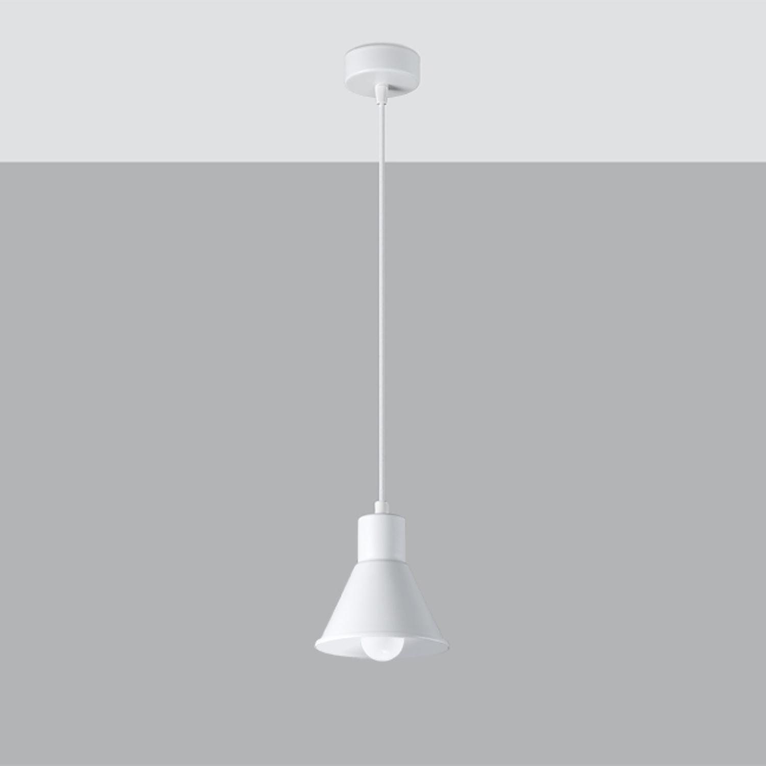 lámpara colgante TALEJA 1 blanca [E27]: ilumina tu espacio con estilo y elegancia. Su diseño moderno y sofisticado realza cualquier decoración, brindando calidez y confort.