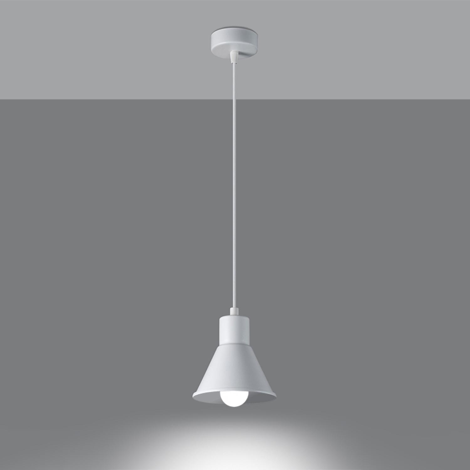 lámpara colgante TALEJA 1 blanca [E27]: ilumina tu espacio con estilo y elegancia. Su diseño moderno y sofisticado realza cualquier decoración, brindando calidez y confort.