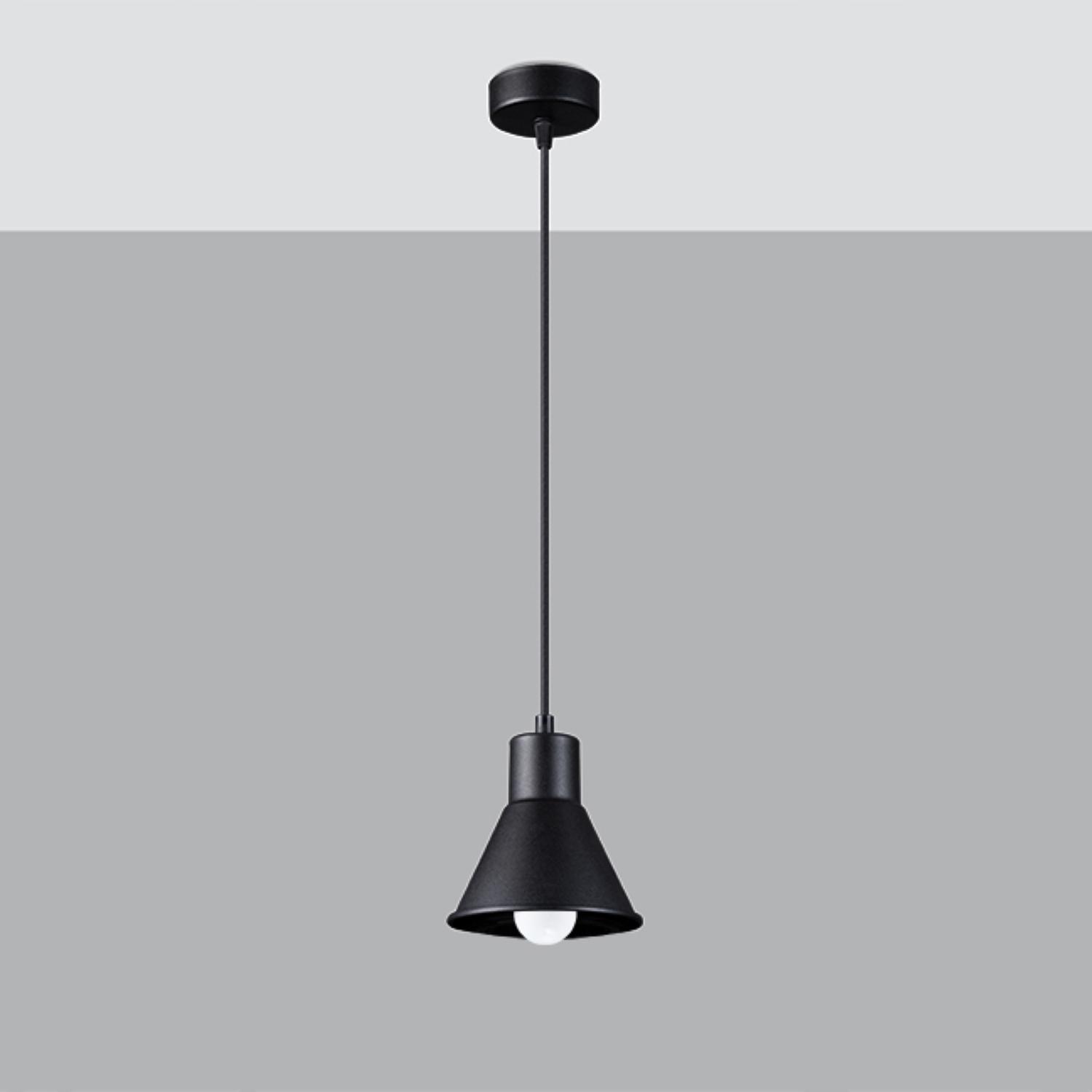 lámpara colgante TALEJA 1 negra [E27], un toque moderno y elegante para tu hogar. Ideal para iluminar cualquier espacio, su diseño estilizado realza la belleza y el ambiente.