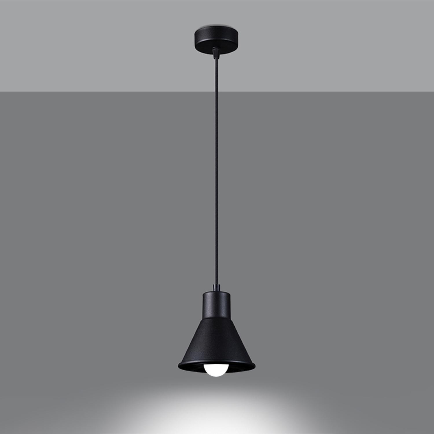 lámpara colgante TALEJA 1 negra [E27], un toque moderno y elegante para tu hogar. Ideal para iluminar cualquier espacio, su diseño estilizado realza la belleza y el ambiente.