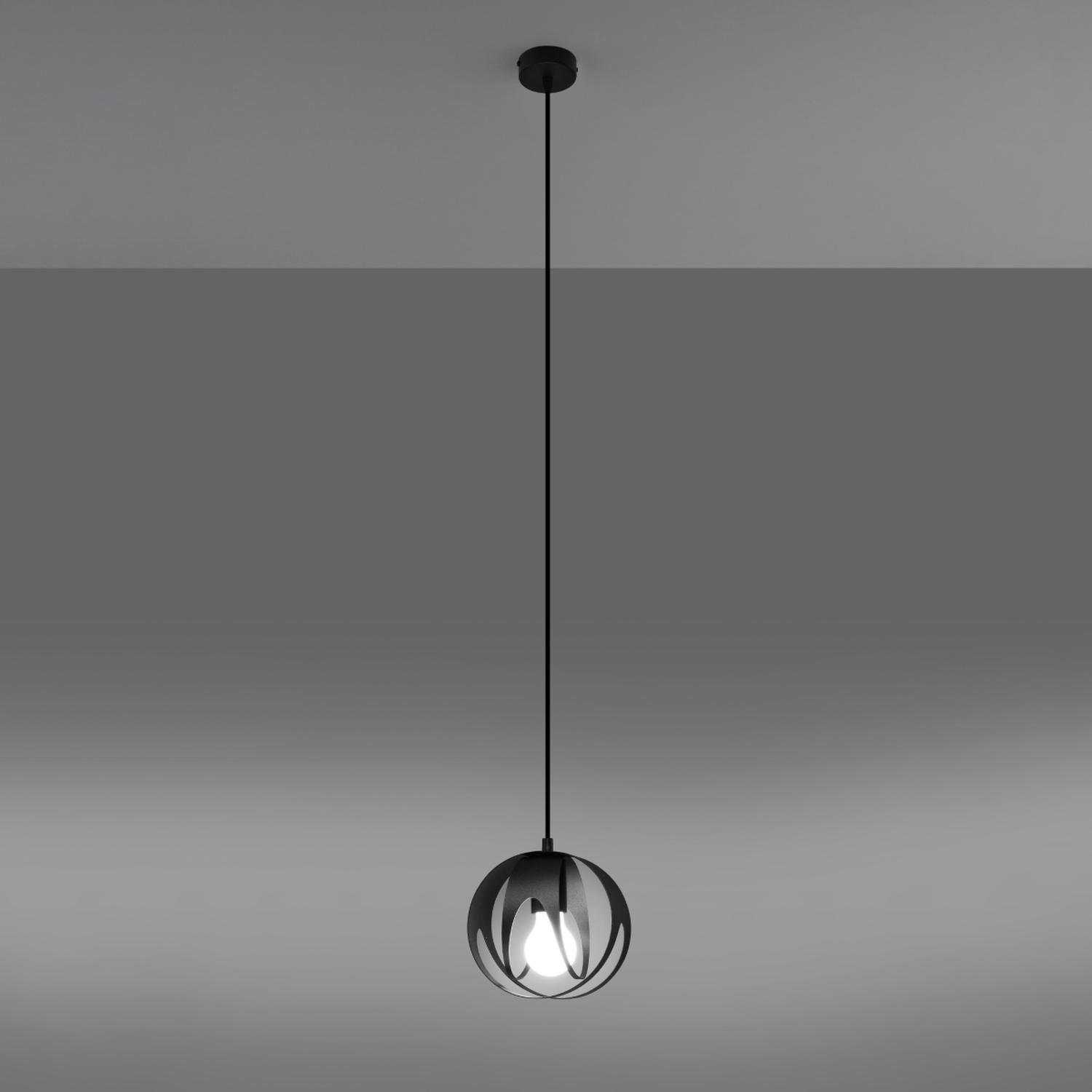 lámpara colgante TULOS 1 en elegante color negro, diseñada para iluminar y embellecer cualquier espacio. Su estilo moderno aporta un toque sofisticado ideal para tu decoración.