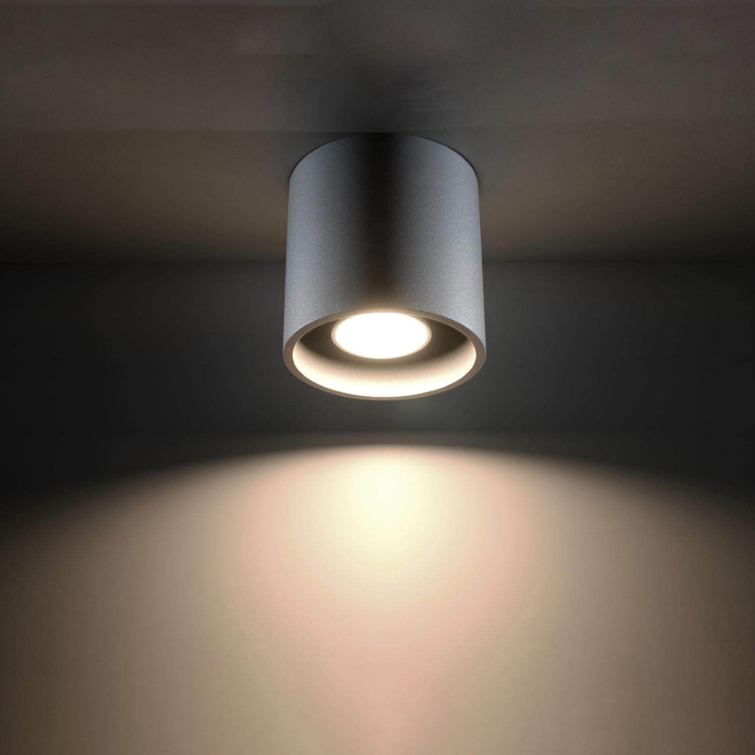 lámpara de techo ORBIS 1 en elegante color gris, ideal para iluminar espacios modernos. Su diseño minimalista y sofisticado la convierte en un elemento decorativo esencial.