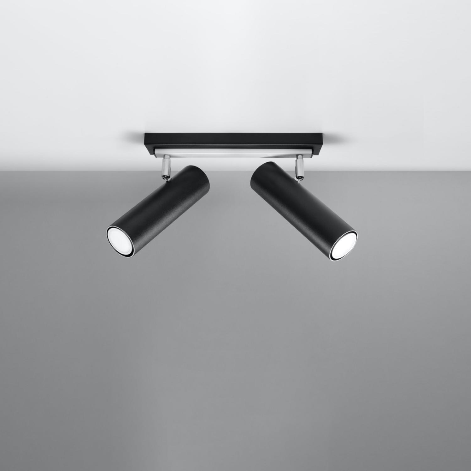 lámpara de techo DIREZIONE 2 en elegante color negro, ideal para iluminar y decorar tu espacio. Su diseño moderno y minimalista aporta un toque sofisticado a cualquier habitación.