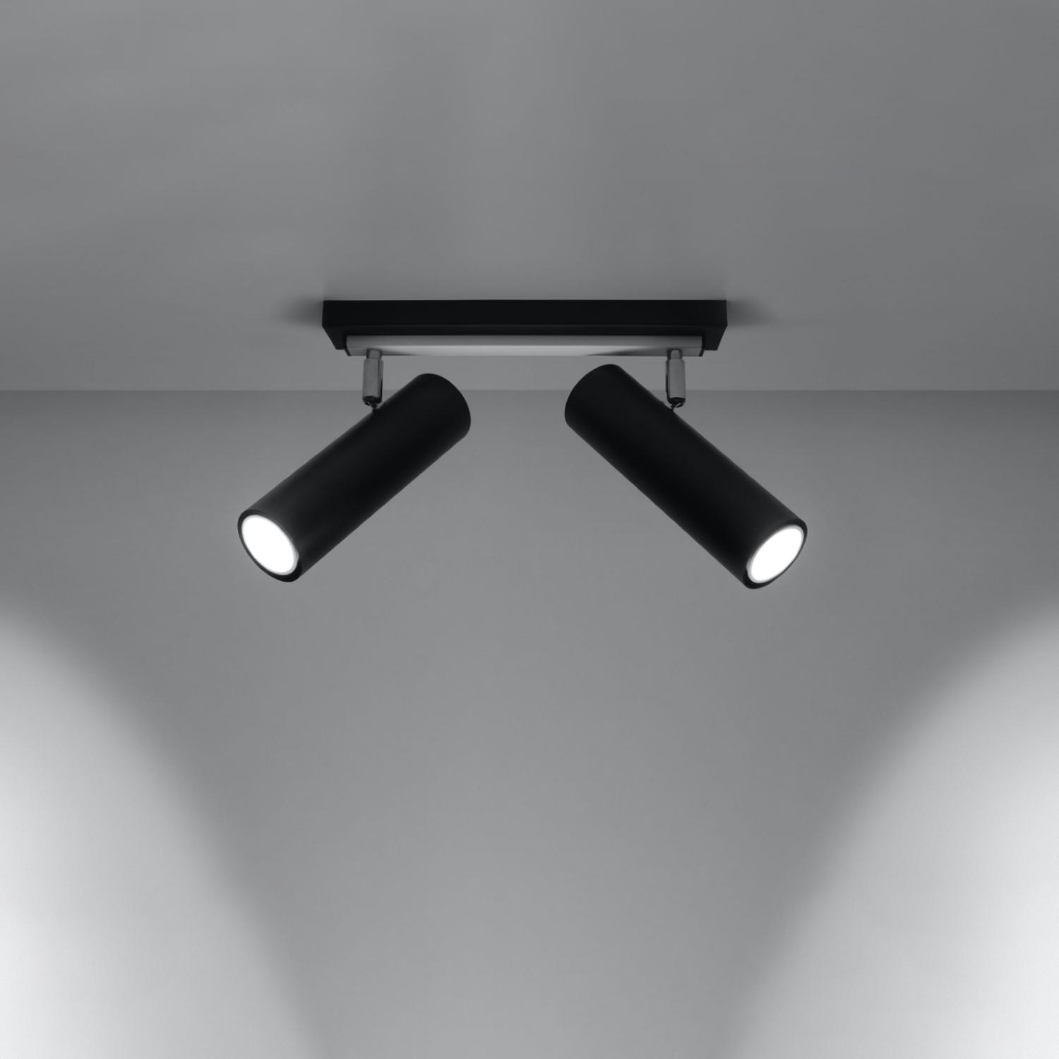 lámpara de techo DIREZIONE 2 en elegante color negro, ideal para iluminar y decorar tu espacio. Su diseño moderno y minimalista aporta un toque sofisticado a cualquier habitación.