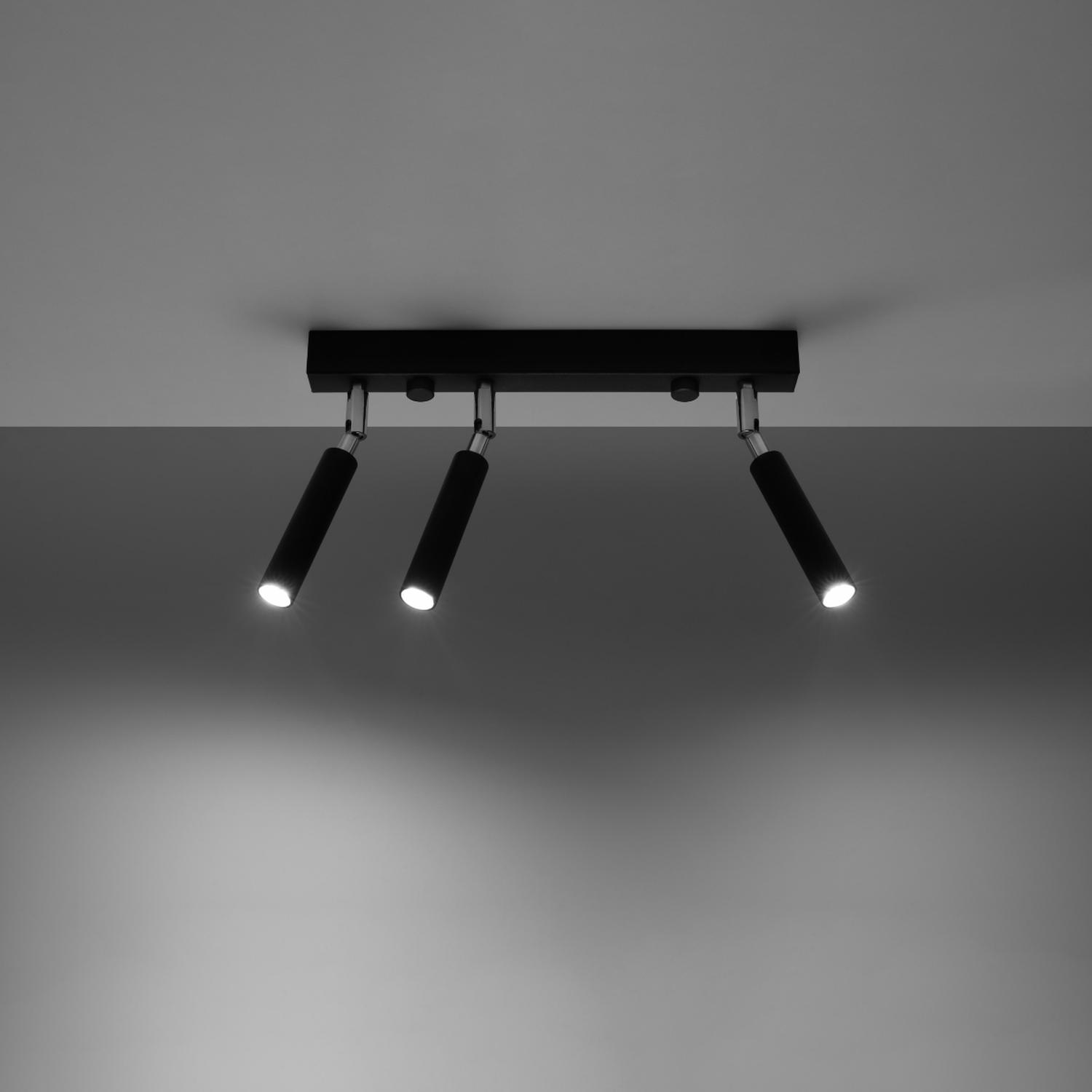 lámpara de techo EYETECH 3 en elegante color negro, perfecta para iluminar tus espacios con estilo moderno. Ideal para cualquier habitación, aporta un toque contemporáneo y sofisticado.