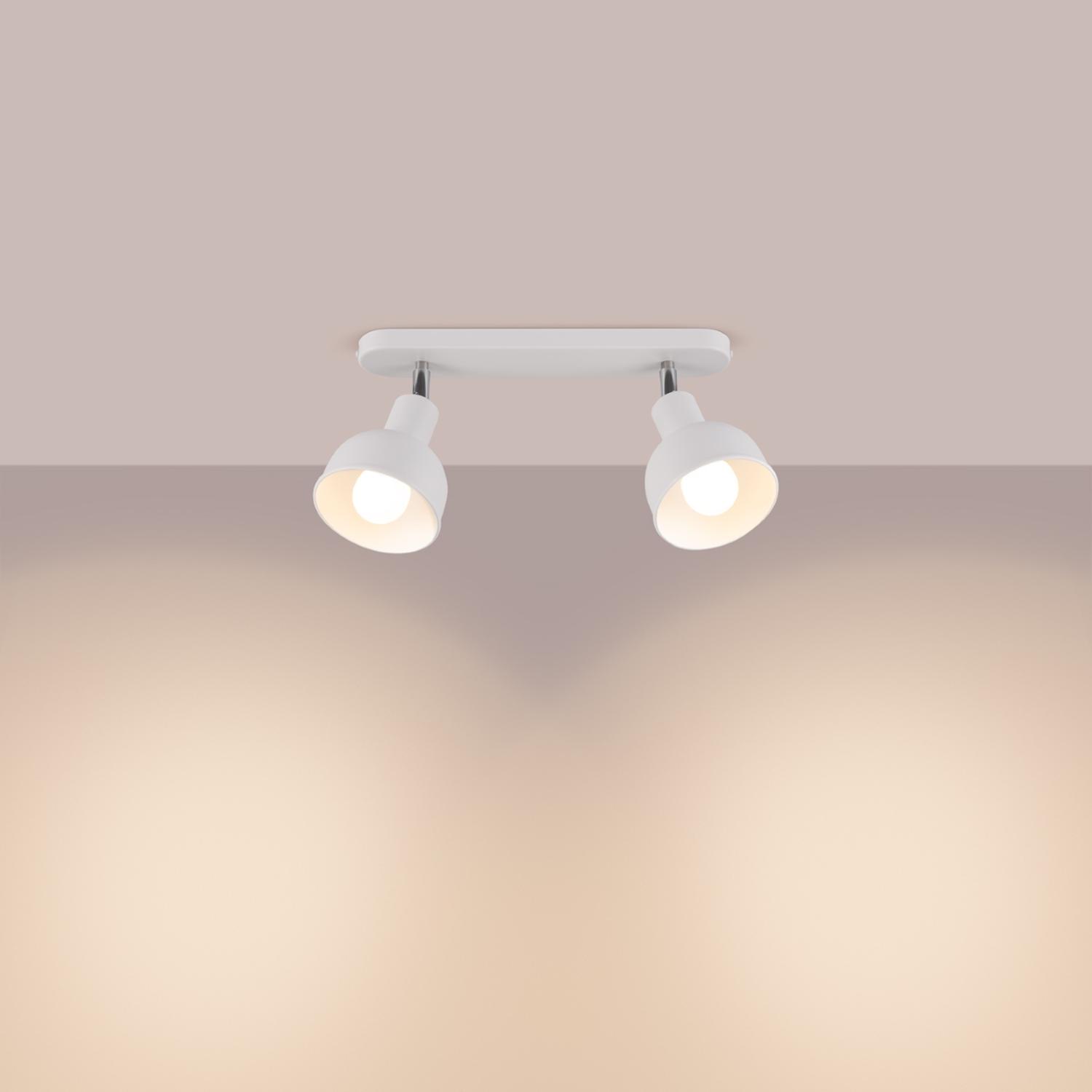 lámpara de techo ELBA 2 blanca, un elegante diseño minimalista que ilumina cualquier espacio con una luz suave y acogedora. Perfecta para salones y habitaciones modernas.