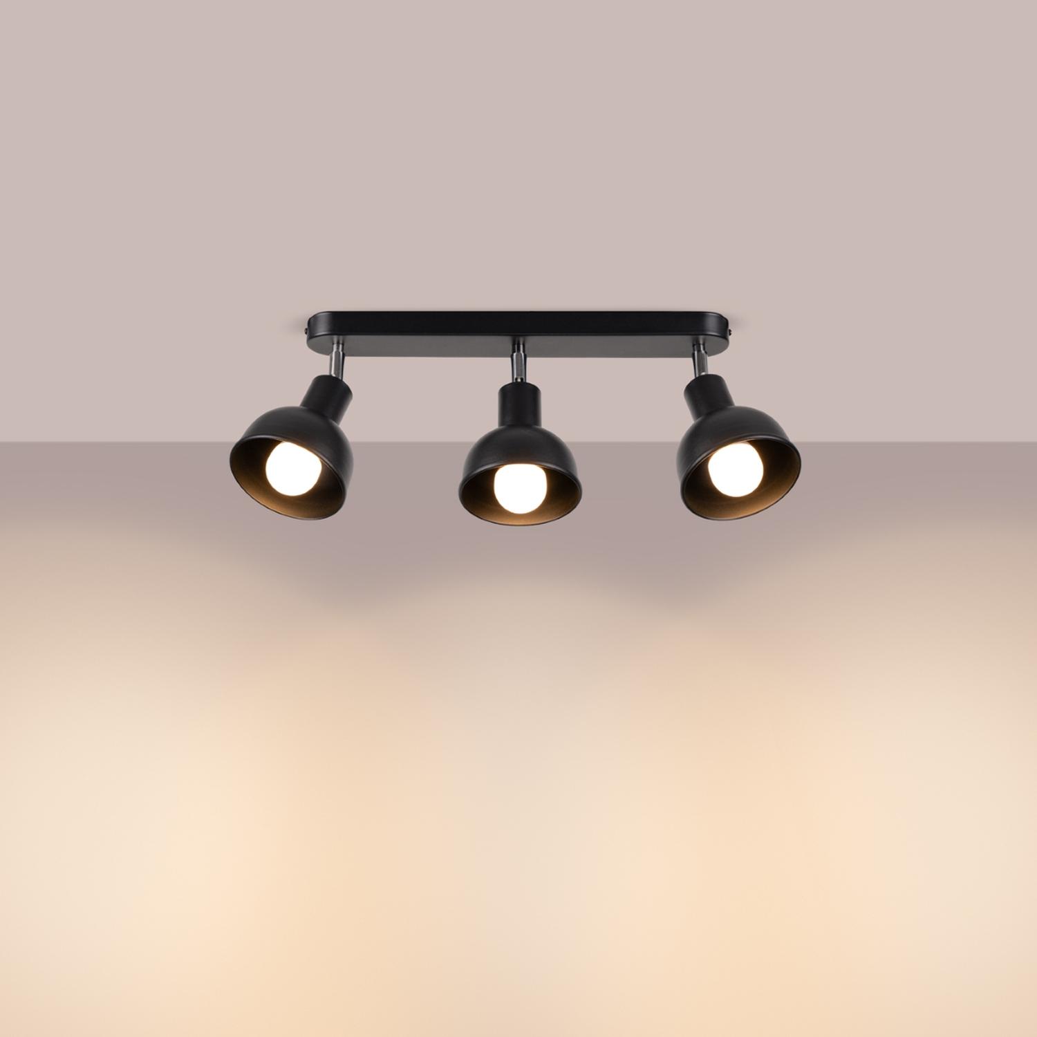 lámpara de techo ELBA 3 negra, un diseño moderno y elegante que ilumina cualquier espacio con estilo. Ideal para crear ambientes acogedores y sofisticados en tu hogar.