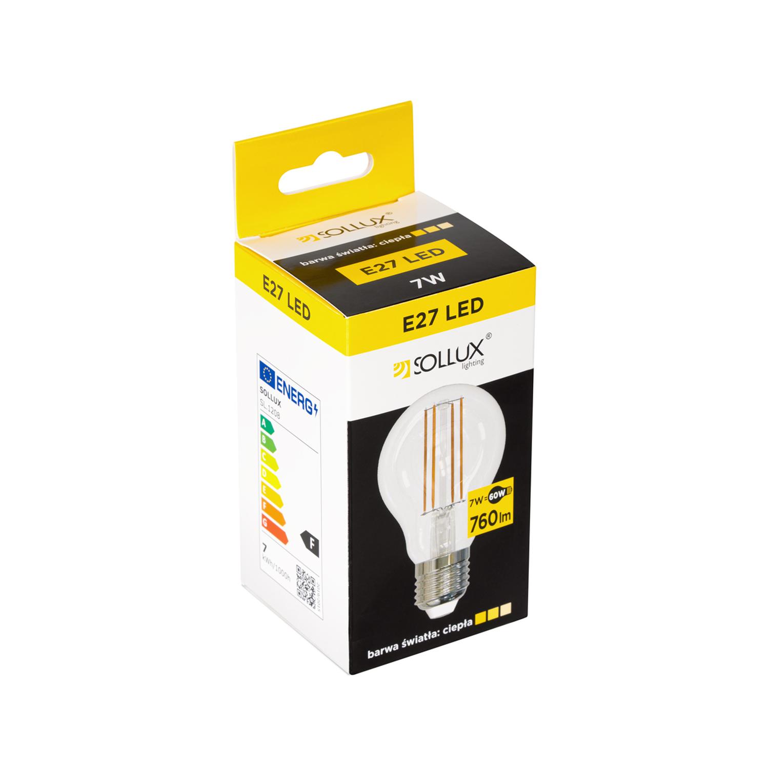 bombilla LED E27, 3000K, 7W, 760lm. Crea ambientes acogedores con luz cálida y ahorra energía. Ideal para cualquier habitación de tu hogar. Duradera y eficiente para tu confort.