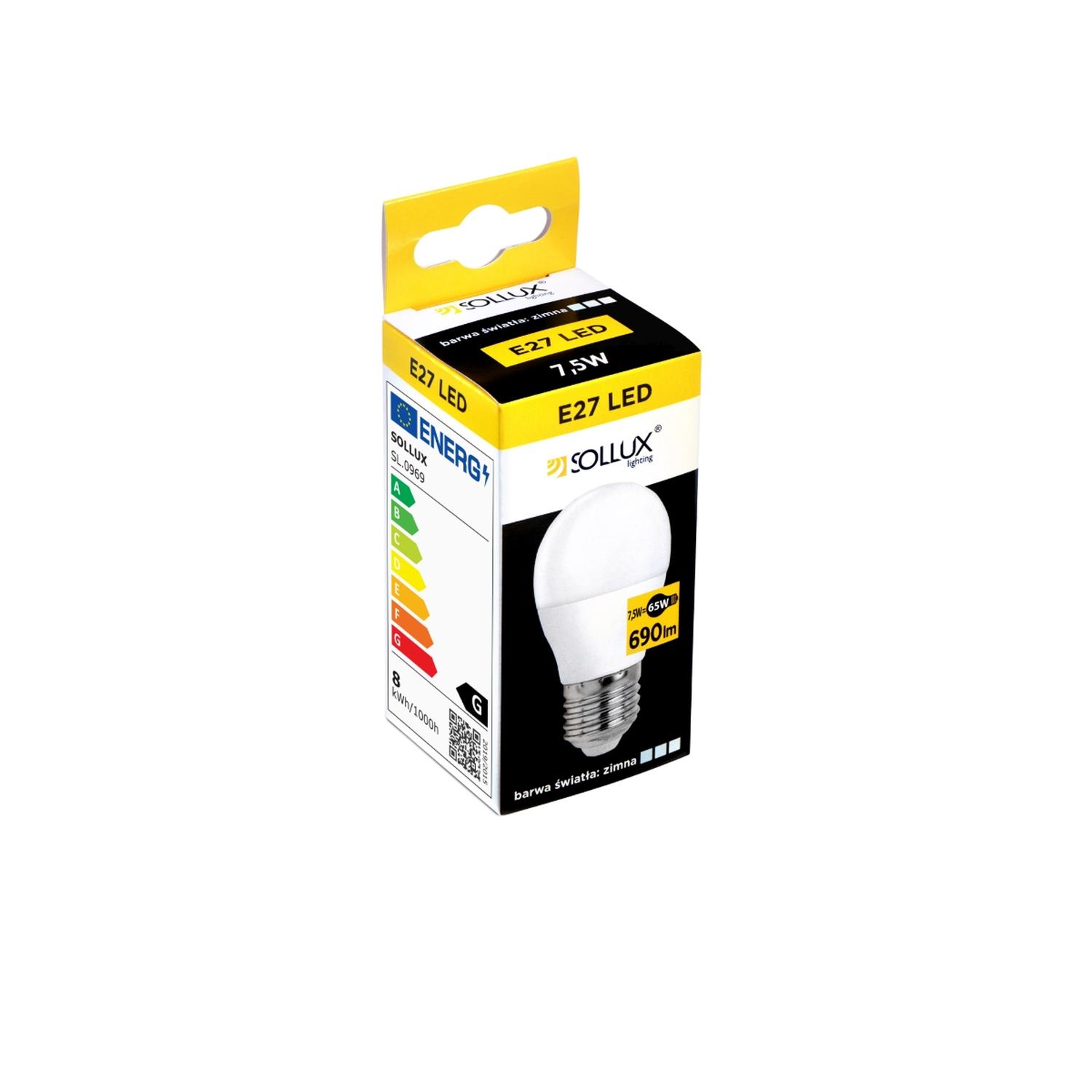 bombilla LED E27 4000K de 7,5W y 690lm, diseñada para proporcionar una iluminación brillante y eficiente, ahorrando energía y extendiendo su durabilidad; ideal para el hogar o la oficina.