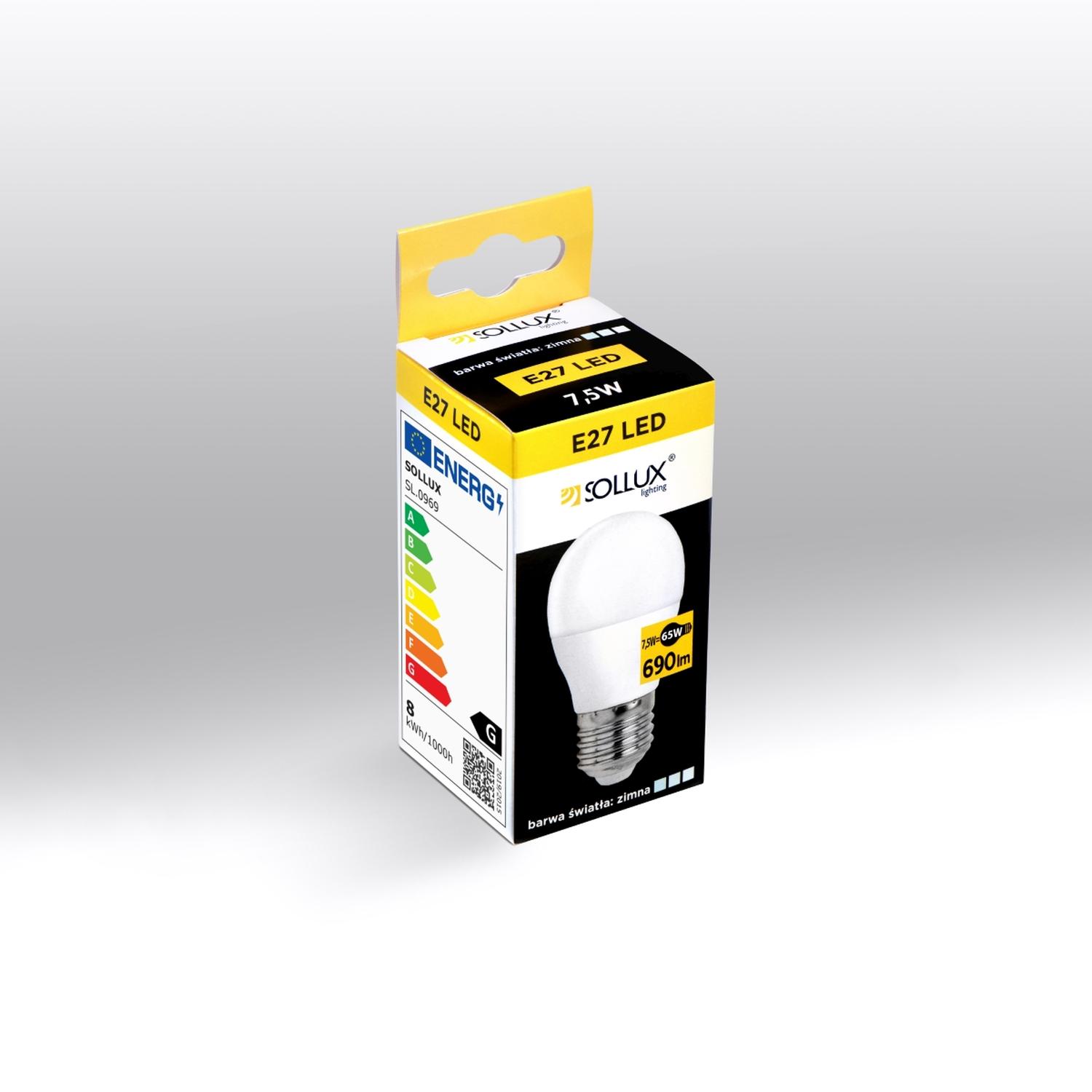 bombilla LED E27 4000K de 7,5W y 690lm, diseñada para proporcionar una iluminación brillante y eficiente, ahorrando energía y extendiendo su durabilidad; ideal para el hogar o la oficina.