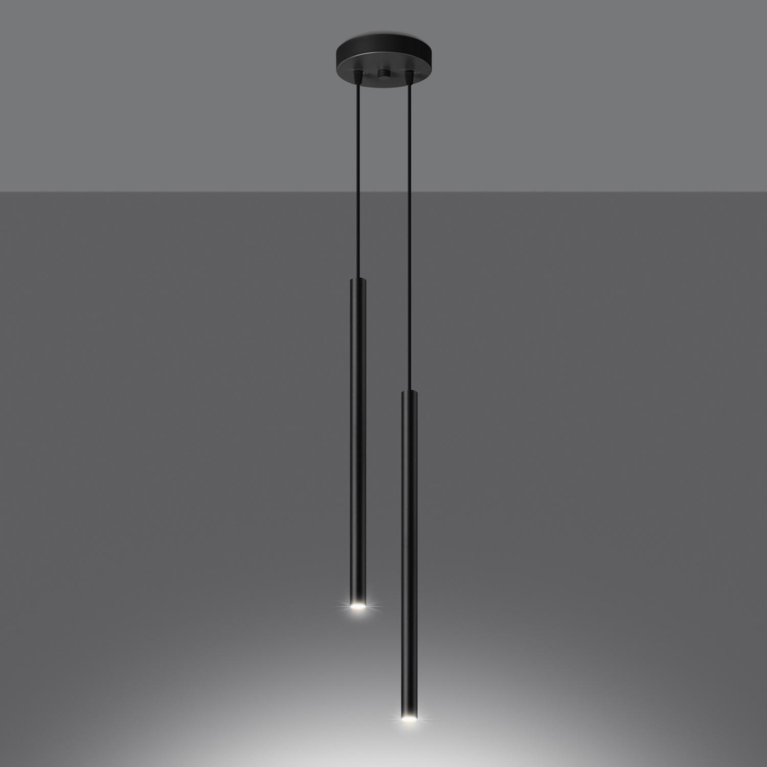 lámpara colgante PASTELO 2 en elegante negro. Ideal para iluminar y decorar tus espacios con estilo contemporáneo. Perfecta para el hogar o la oficina.