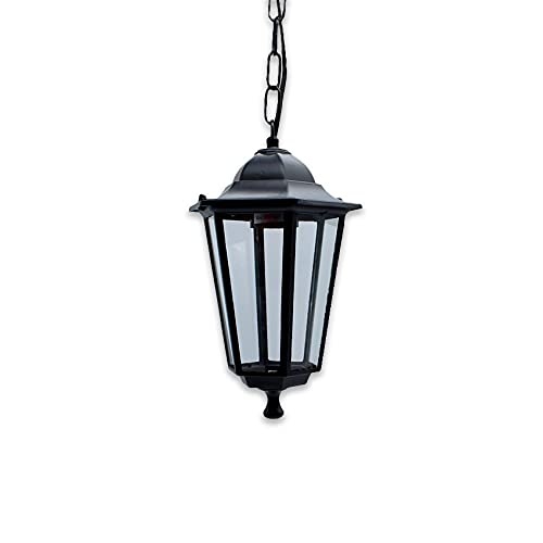 colgante de jardín negro, resistente a la intemperie, diseño elegante, ideal para decorar espacios exteriores y embellecer el entorno.