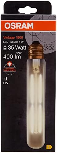 lámpara  LED Vintage Edition 1906, en forma de tubo con casquillo E27, no regulable, 4 vatios, blanco claro y cálido2400 Kelvin, 1 paquete