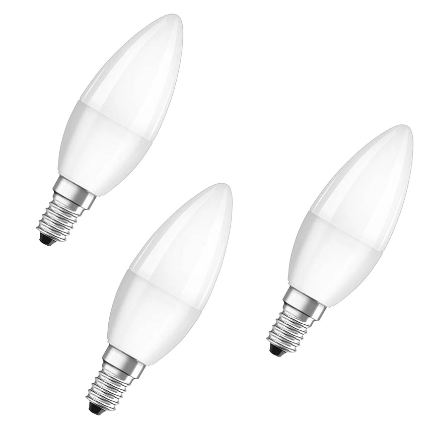  Pack de 3 lámparas esférica led mate base E14 4W 2700K