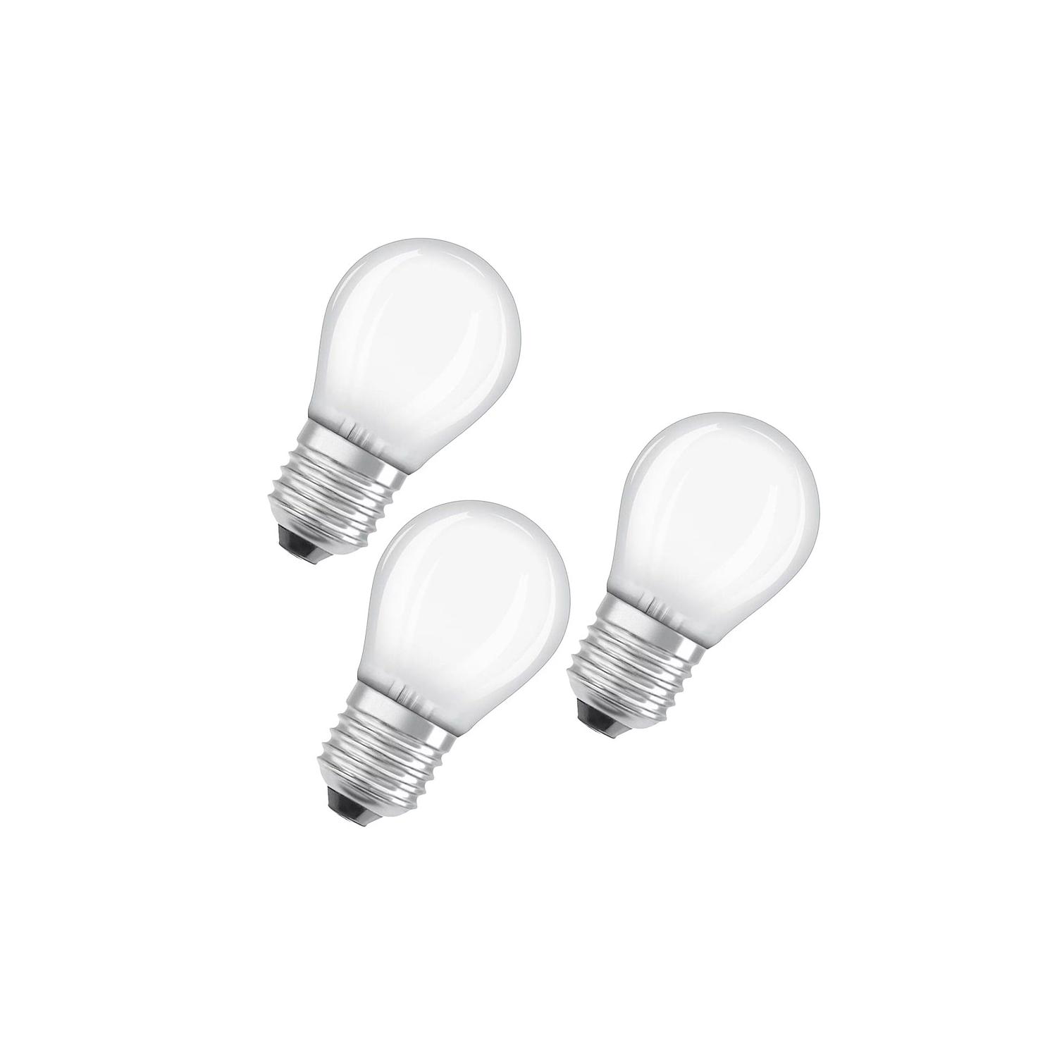 lámparas pack de 3 E27 4W 2700K esférica led mate