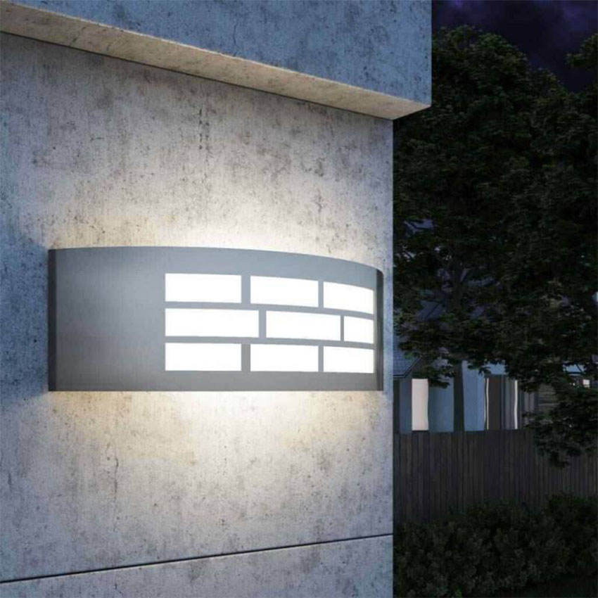  Aplique led exterior E27 14W gris oscuro IP44