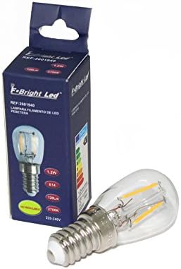 bombilla filamento led 1.2w. Luz (2700ºk). Rosca e14. Bombilla para neveras, 12 W, Blanco Cálido