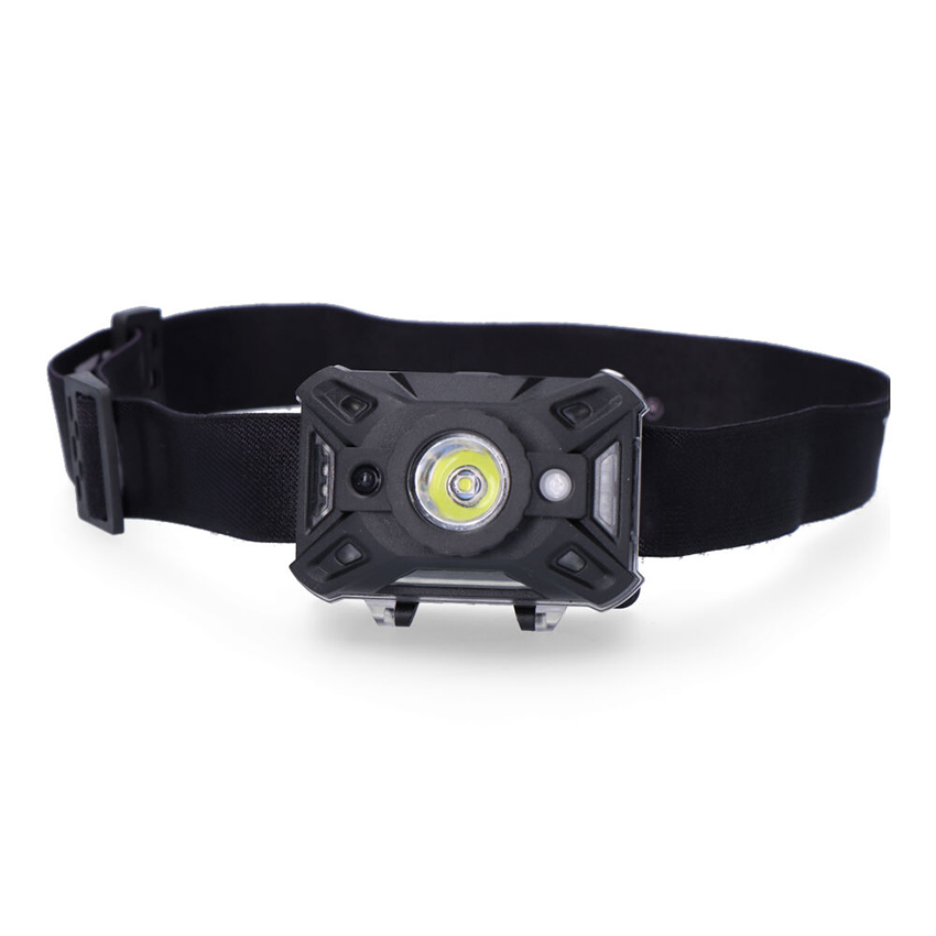  Linterna frontal con sensor de encendido/apagado, 7 funciones de luz, 1 LED COB 5W