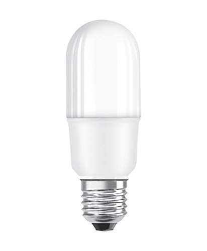 lámpara tubular LED E27 8W 2700K, eficiencia energética, luz cálida ideal para iluminación en hogares y oficinas.