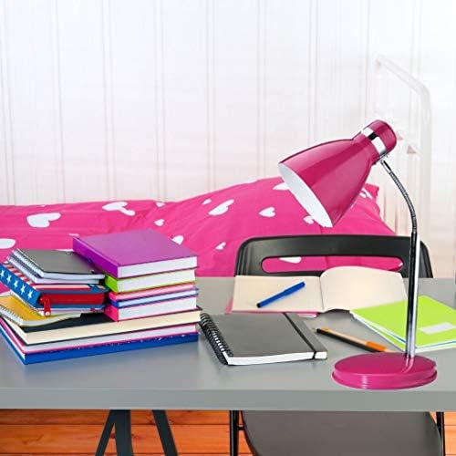 flexo metálico de sobremesa rosa E14 25W, ideal para iluminación decorativa y de trabajo en espacios personales y profesionales.